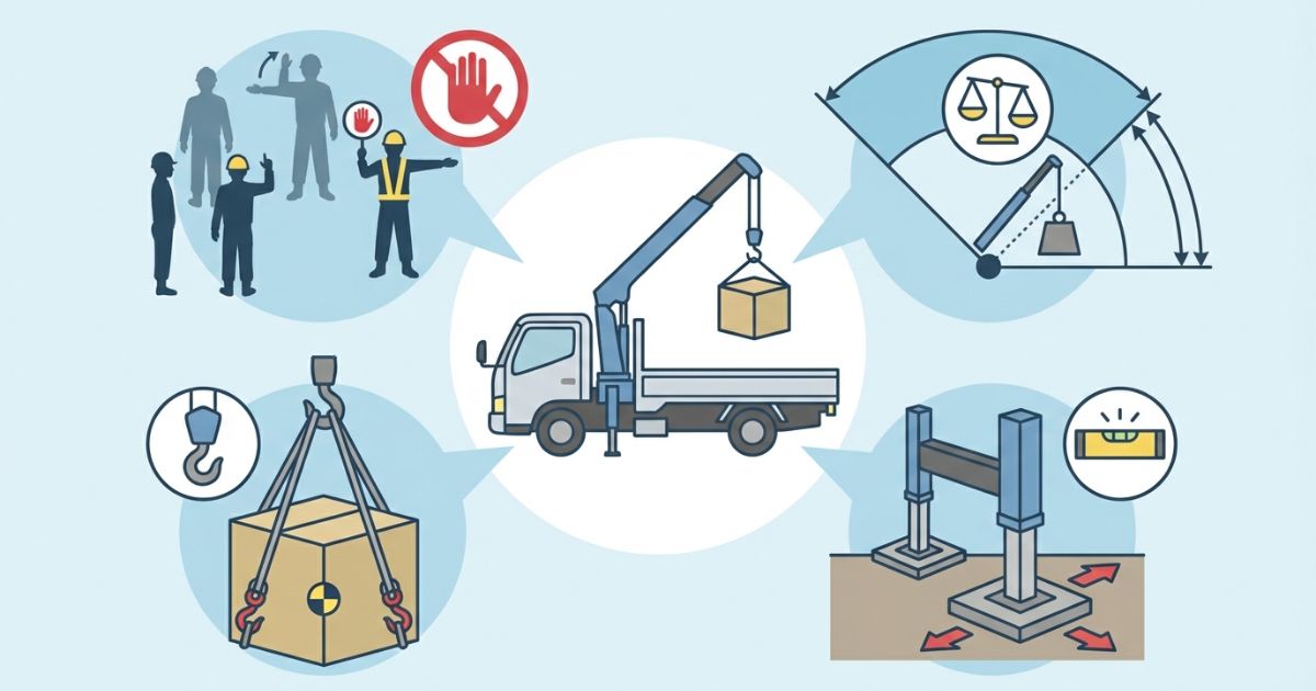 吊り上げ作業の可否を決める安全条件を整理した図解