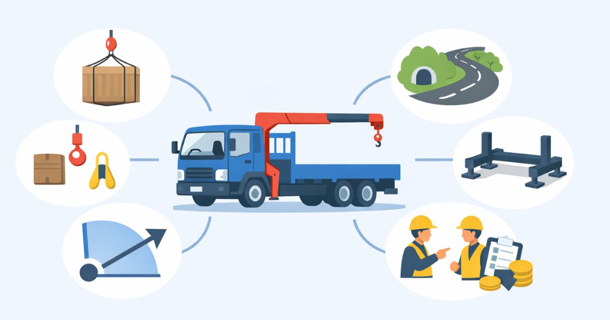 6tユニック車の判断軸を一次条件と補助条件で整理した図解