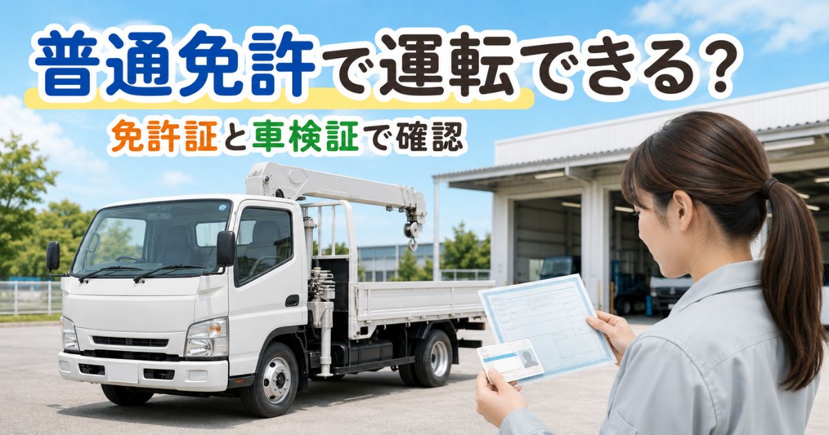 普通免許の取得時期別に車両総重量と最大積載量の範囲を比較した図解