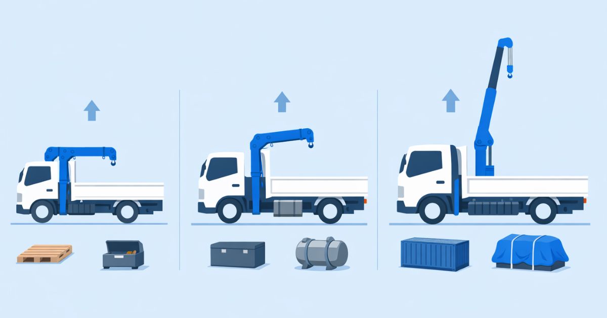 2t・3t・4tと架装差で高さに影響する要素を比較した図