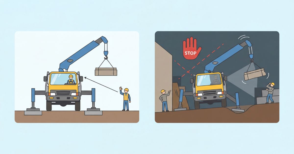 続行判断と中断判断の違いを比較した図