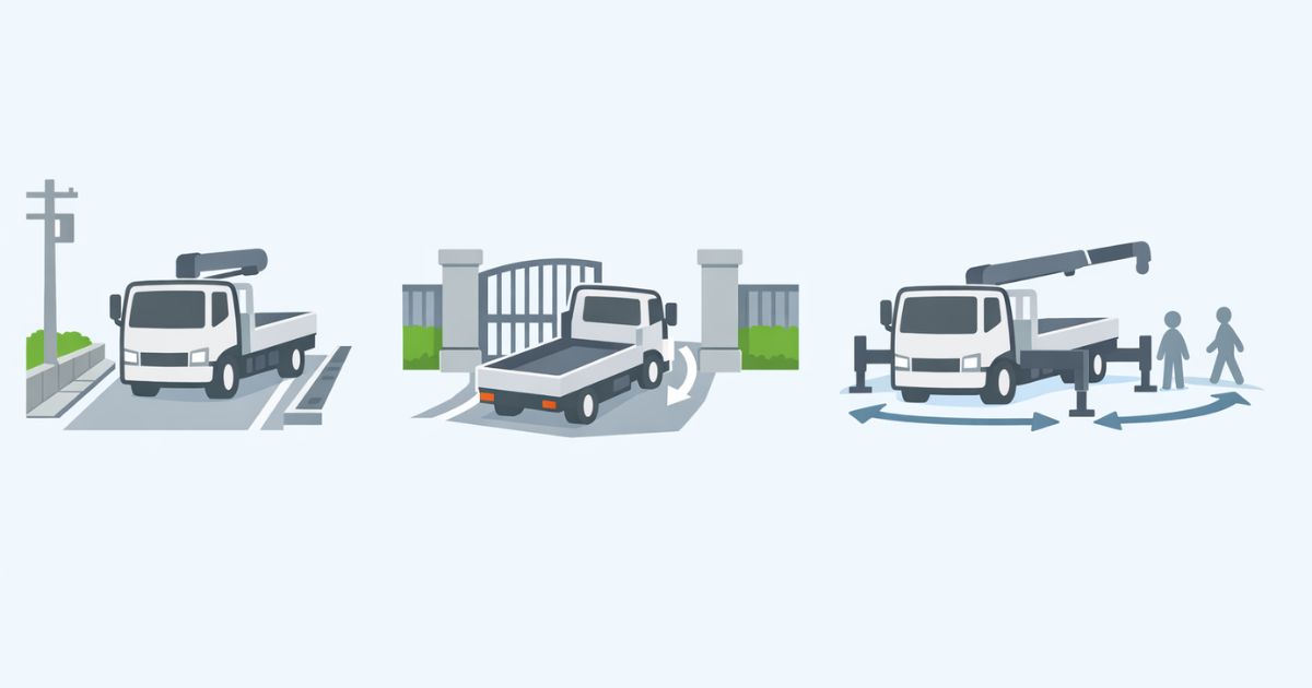 通行・進入・設置で見る幅の違いを整理した図
