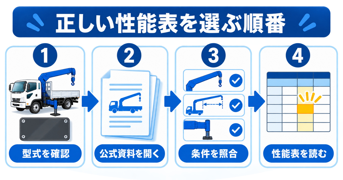 タダノユニック性能表｜4tほか車格別の吊り能力・作業半径 | ユニック
