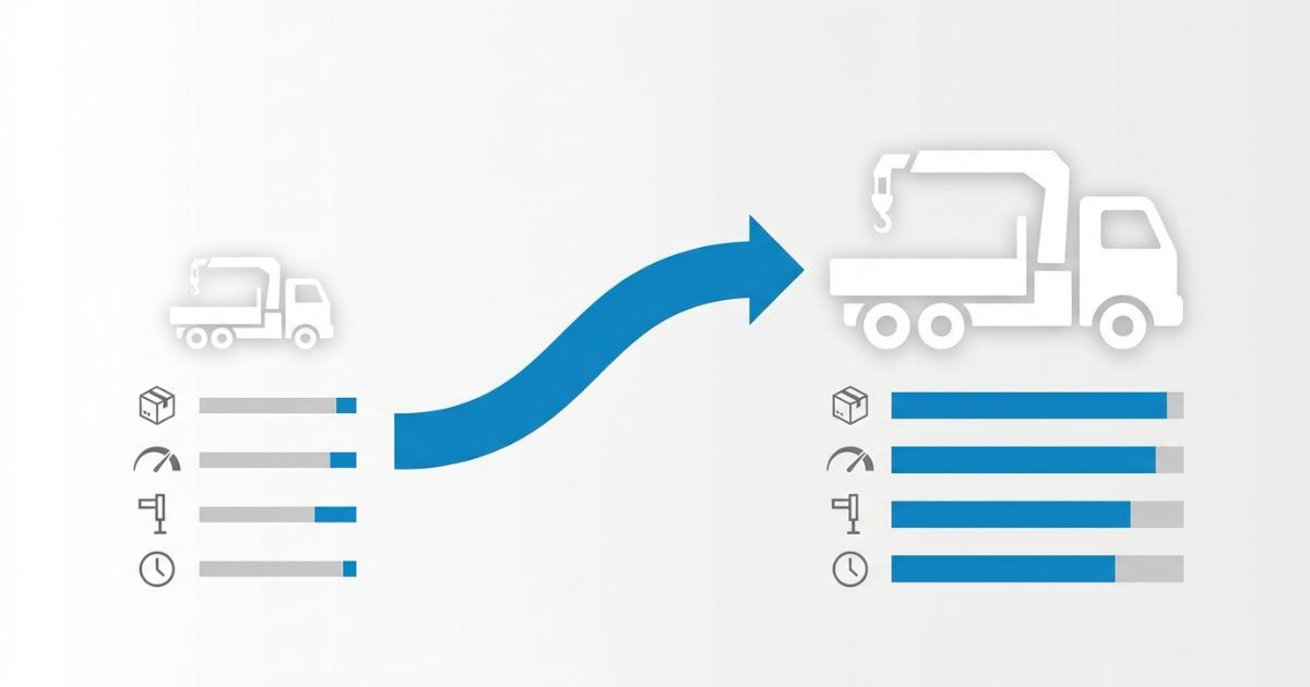 2tと3tの判断軸を安全余裕の差で示した文字なし図解