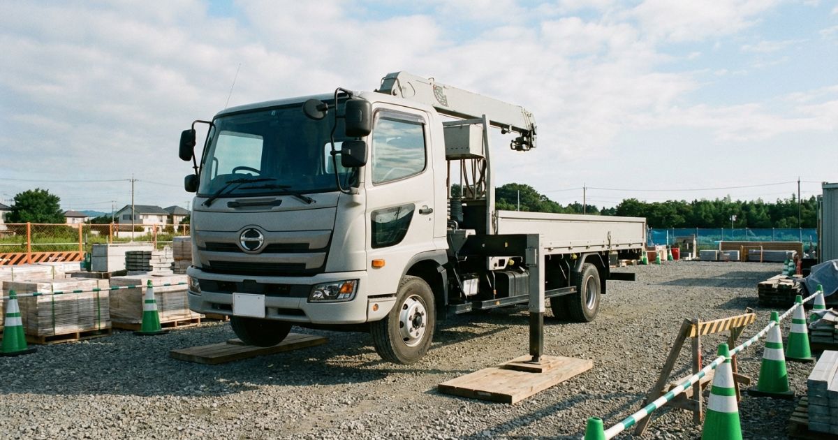 2tユニック作業前に安全確認を行う現場のイメージ写真