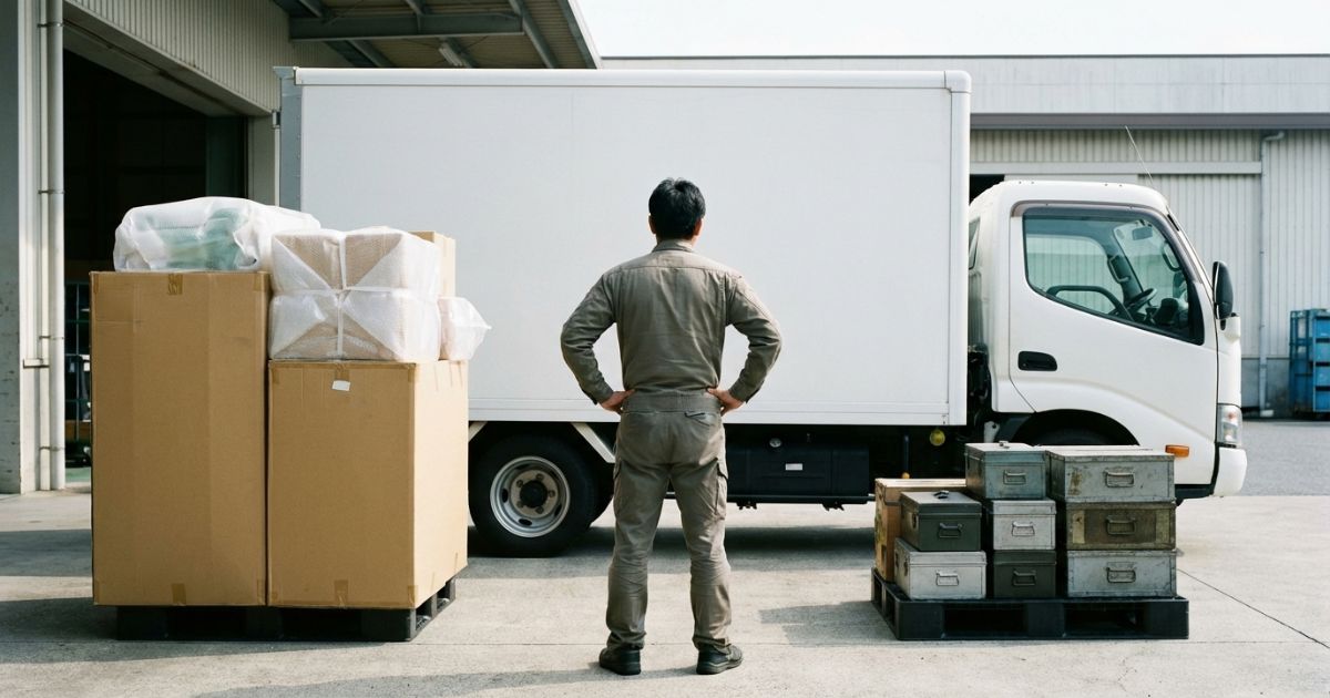 重量と体積のどちらで詰むかが分からず手配が迷う状況のイメージ