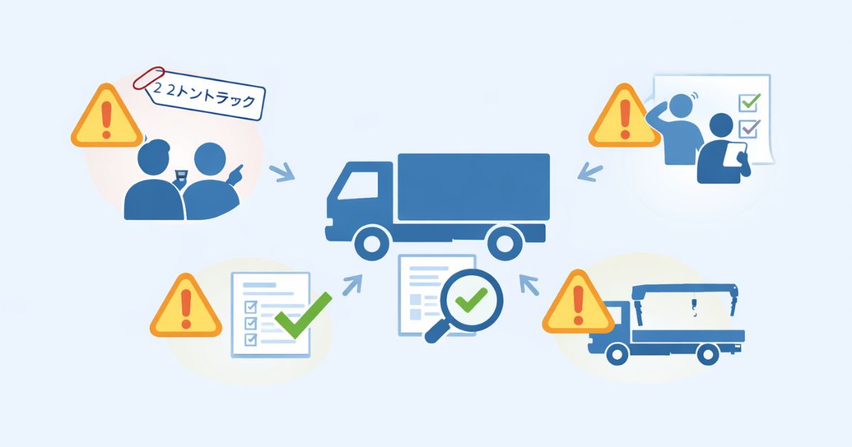 普通免許で2トントラックを手配するときの失敗リスクと回避の整理図