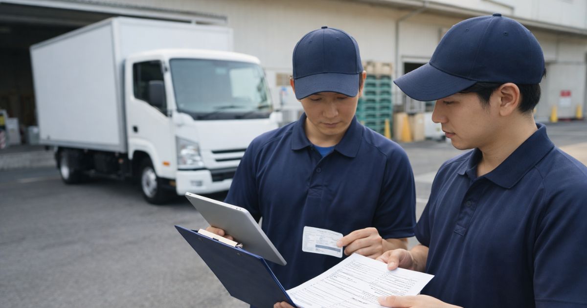 2トントラック求人の条件確認を行う実務現場のイメージ