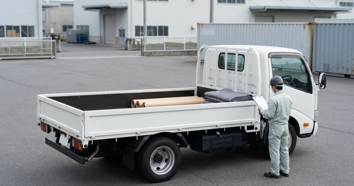 2トントラックの最大積載量を車検証と車両総重量の関係で確認するイメージ