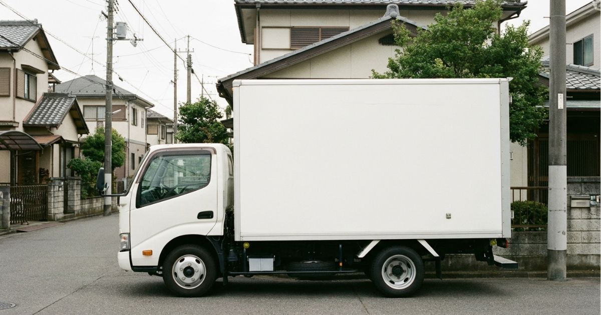 2トントラック引っ越しの費用相場を想定した日本の街中の様子