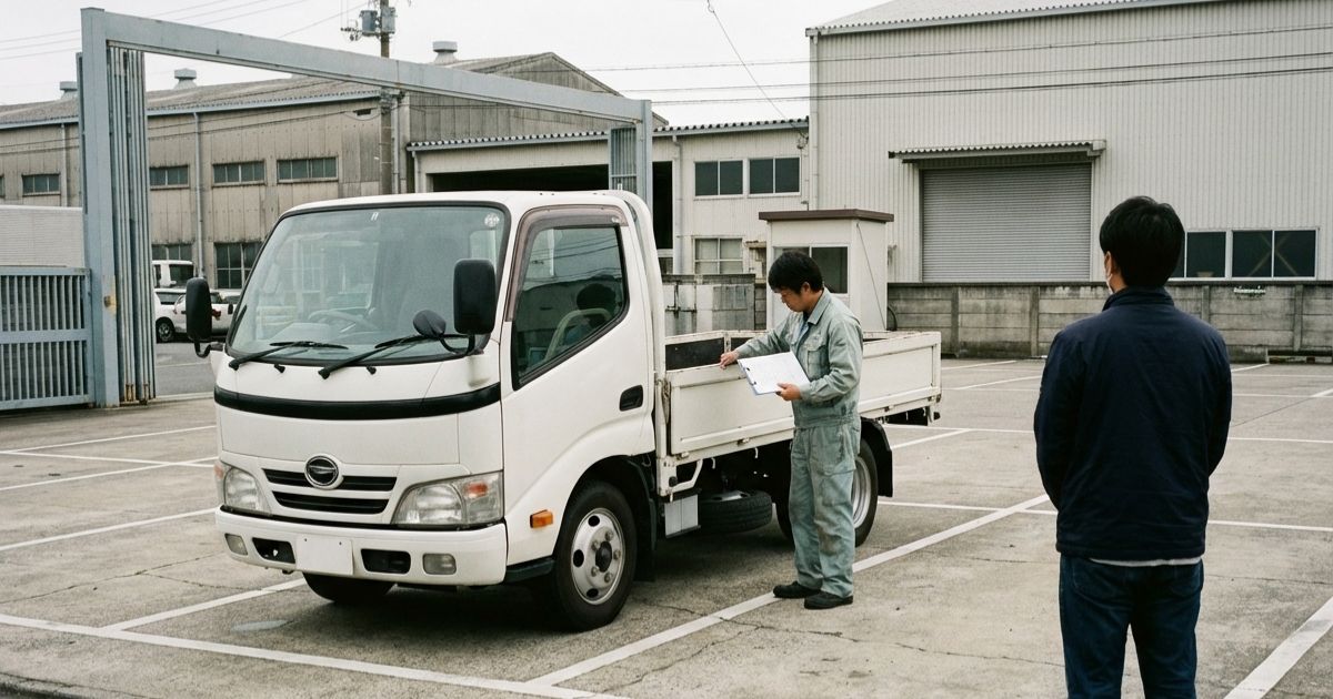 別の返却拠点で2トントラックを返却している様子