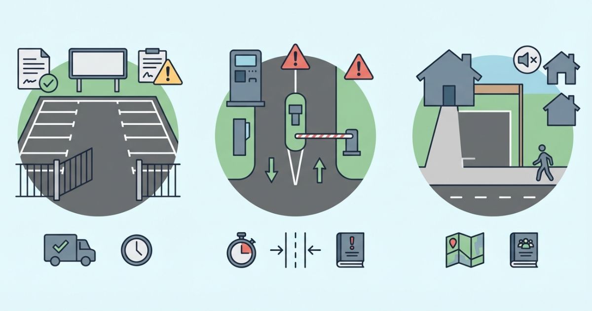 2トントラックの月極・時間貸し・自宅保管の違いを整理した比較図