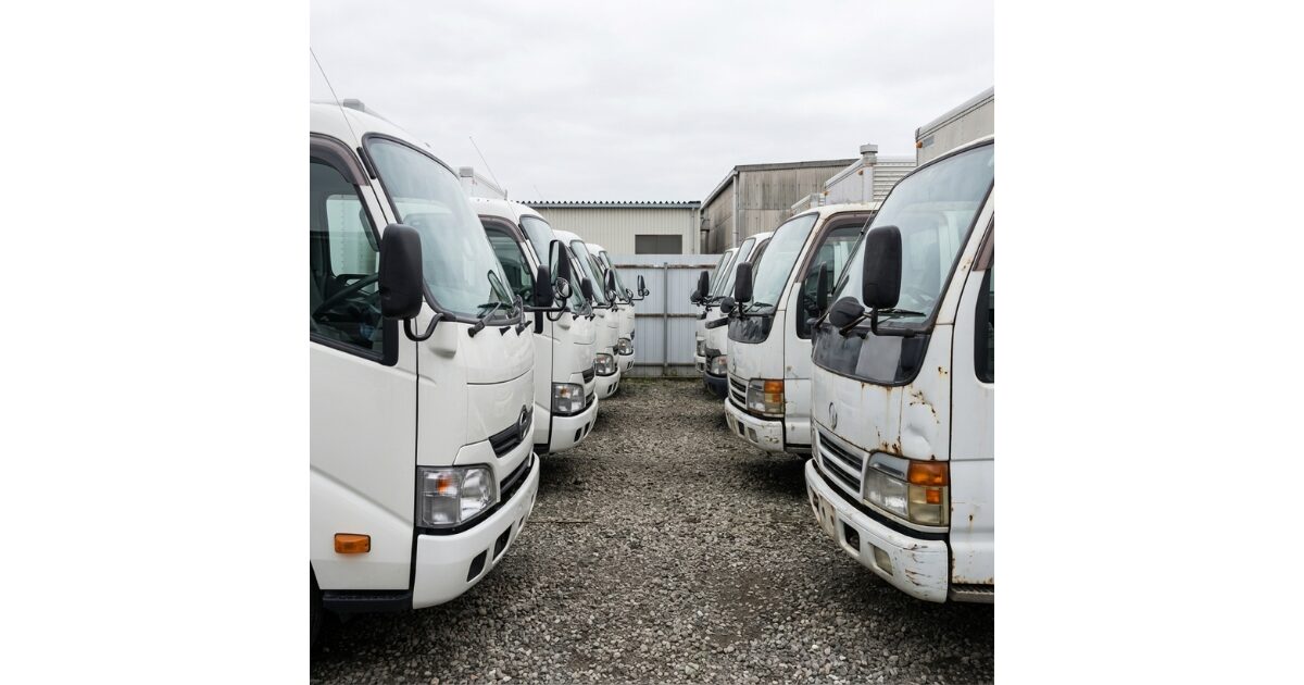 2トントラックの新車と中古の価格差をイメージした比較写真