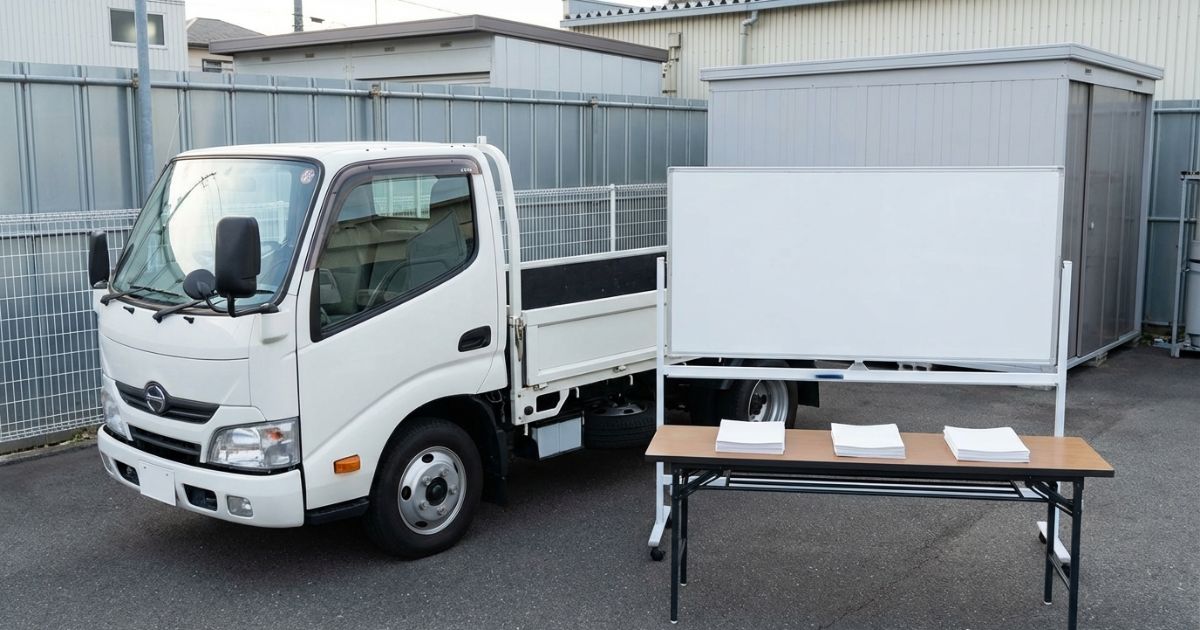 2トントラックのレンタル料金体系を比較しているイメージ