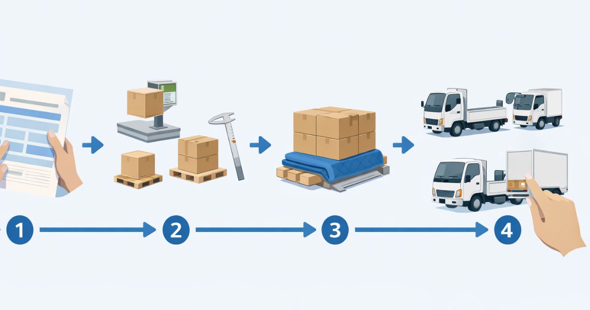 2トントラックの積載量判断手順を整理したフロー図
