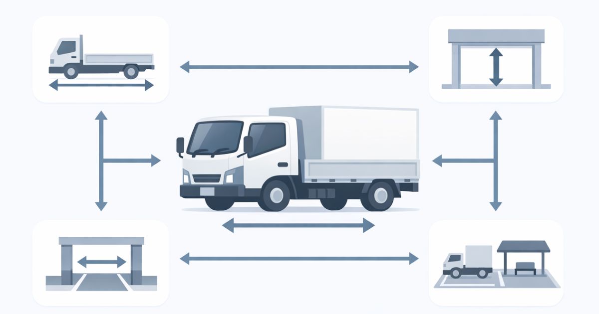 2トントラックのサイズ判断で確認する要素を整理した図解
