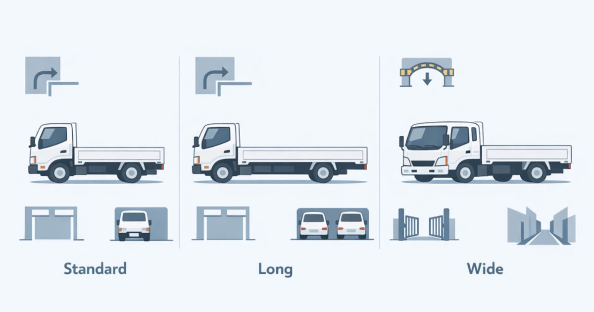 標準・ロング・ワイドの違いと現場で影響する条件を比較した図解