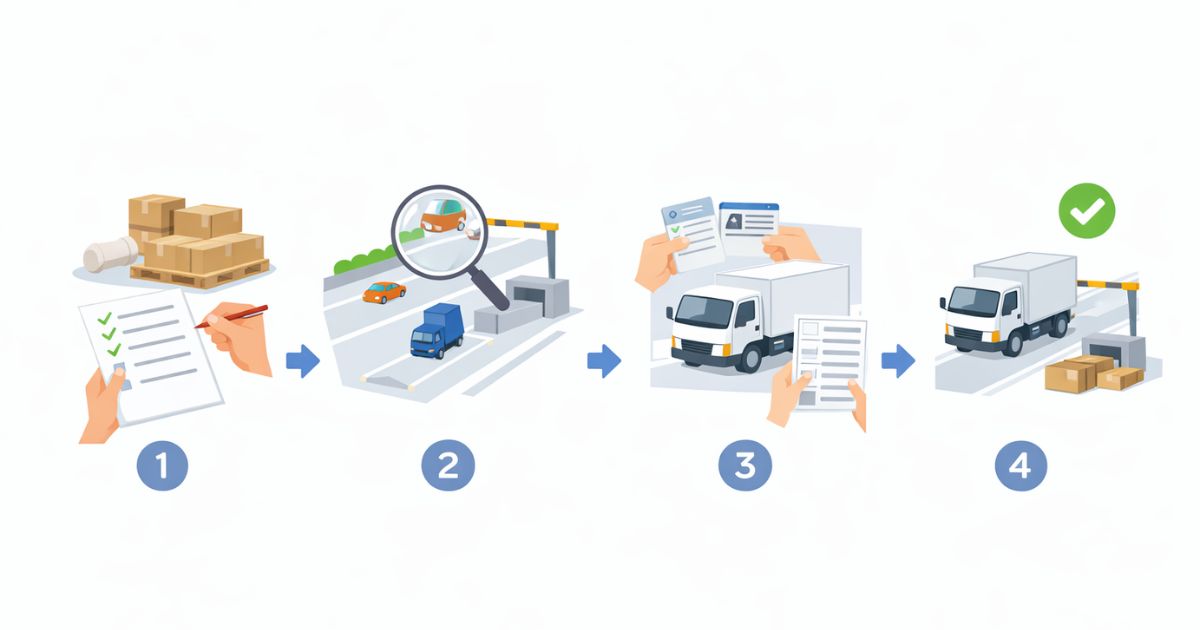 2トントラック手配前の確認手順を整理した実務フロー図