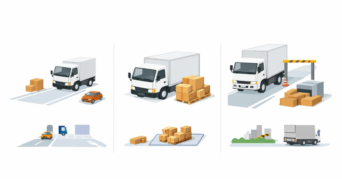 1t・2t・4tトラックの違いを使い分けで整理した比較図