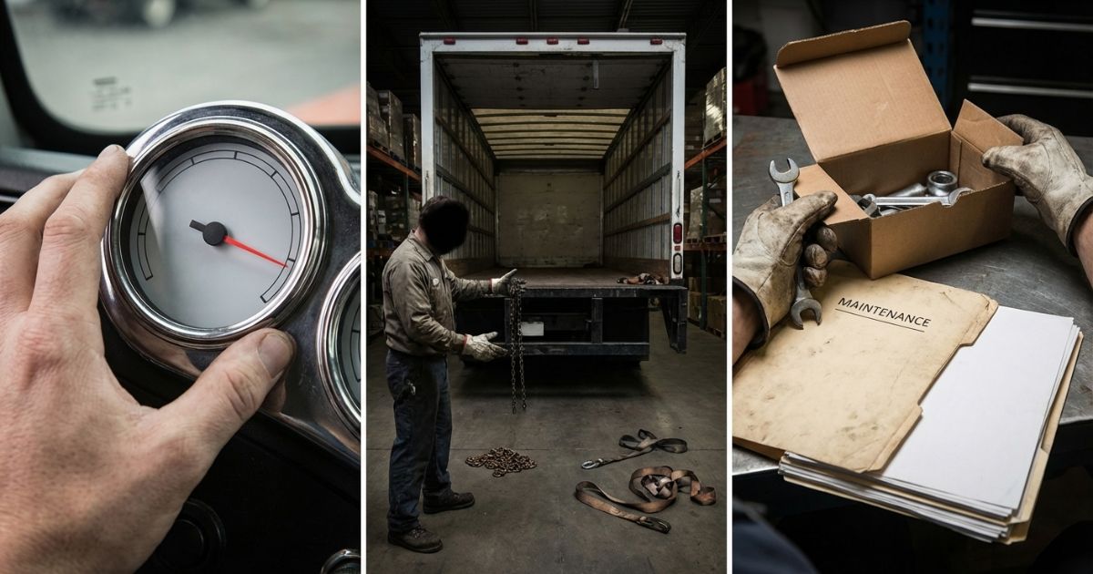 中古2トントラックを年式や走行距離だけで選んだときに起きやすい失敗（不足仕様・状態見落とし・総コスト逆転）を示す3パターン比較イメージ