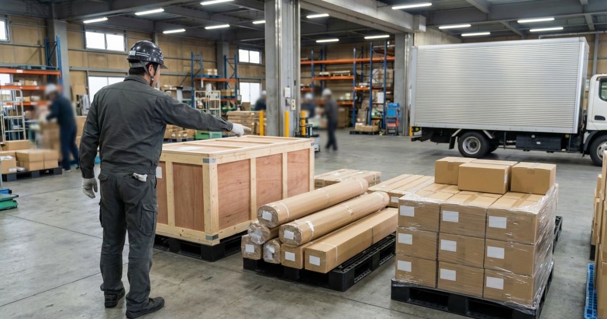 荷物を単品ごとに確認し、重量合計を積み上げて見積もるイメージ