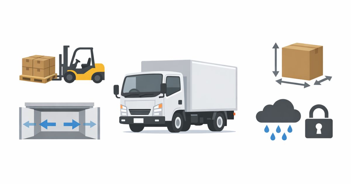 2トントラックのウイング車と箱車を選ぶ判断軸を整理した図解