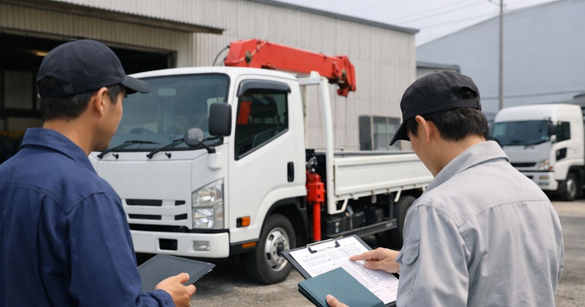 2tユニック売却前に書類と引き渡し条件を確認する現場イメージ