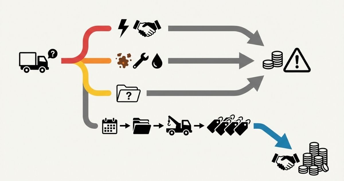 売り急ぎ・売り遅れ・準備不足で損する分岐と回避手順を示す図解