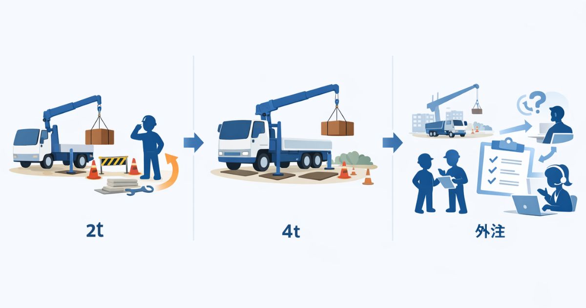 2tユニックで再確認・4t切替・外注相談を整理した比較図解