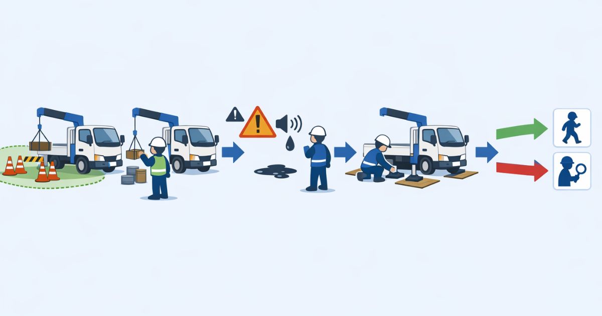 2tユニックの続行判断から中止判断までの流れを示す図解