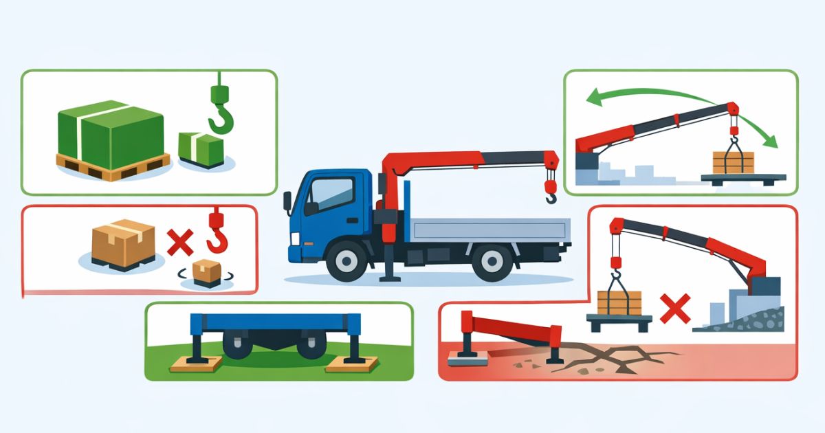 2tユニックの可否を吊り重量・作業半径・設置条件で整理した図解