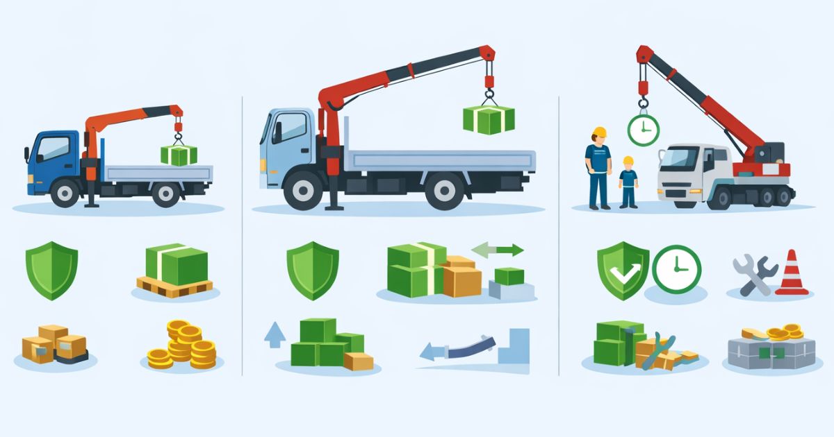 2tユニックと上位トン数・外注の違いを比較した図解