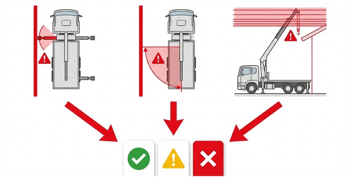 設置スペース不足で起きる失敗例と判断分岐を示す図解