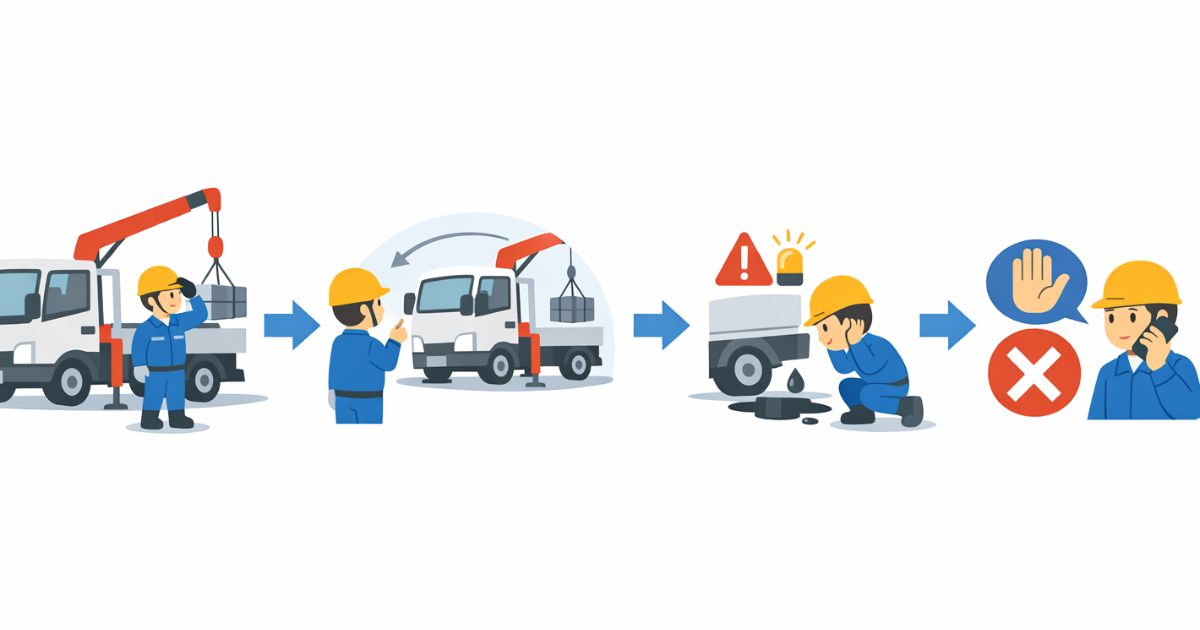 2tユニック初心者が異常時に確認する手順を整理した図解