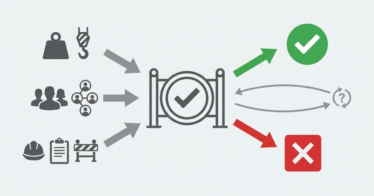 操作できると誤認して止まる失敗パターンと再判定分岐を示す図解