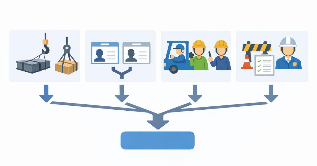 玉掛け資格の判断を作業条件と役割分担で整理した図解