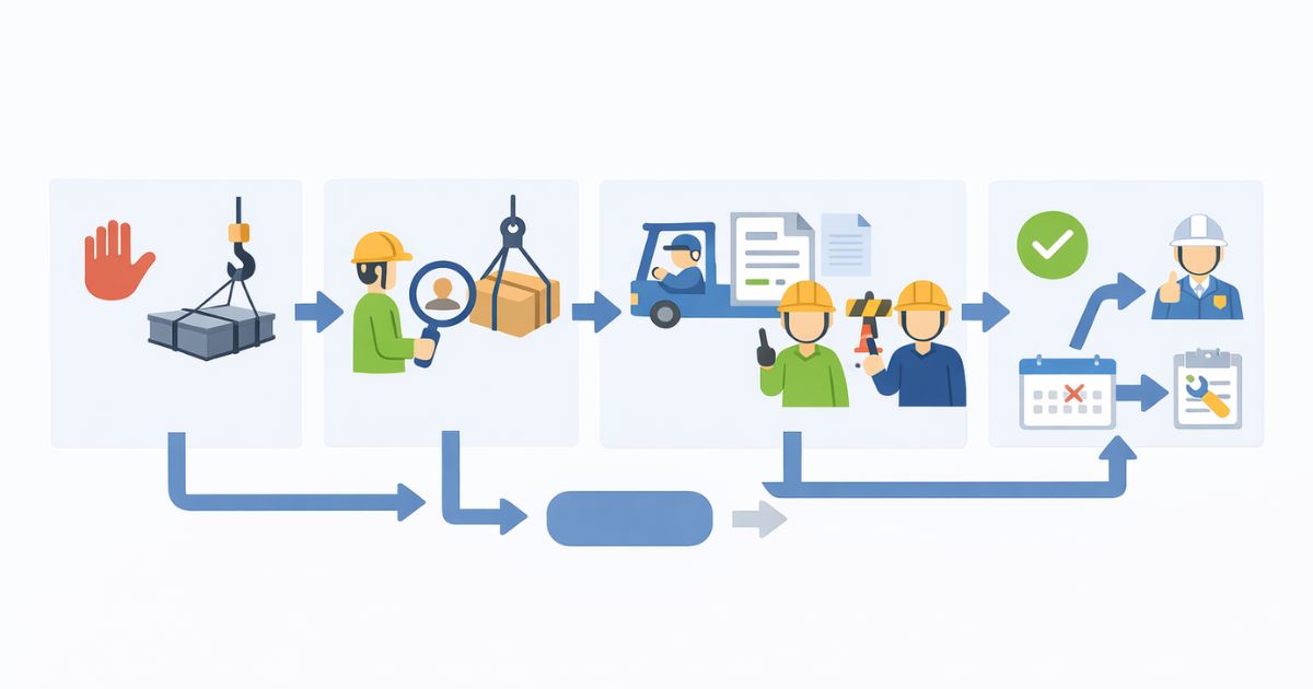 当日変更時の再判定手順を示す2tユニック作業フロー図