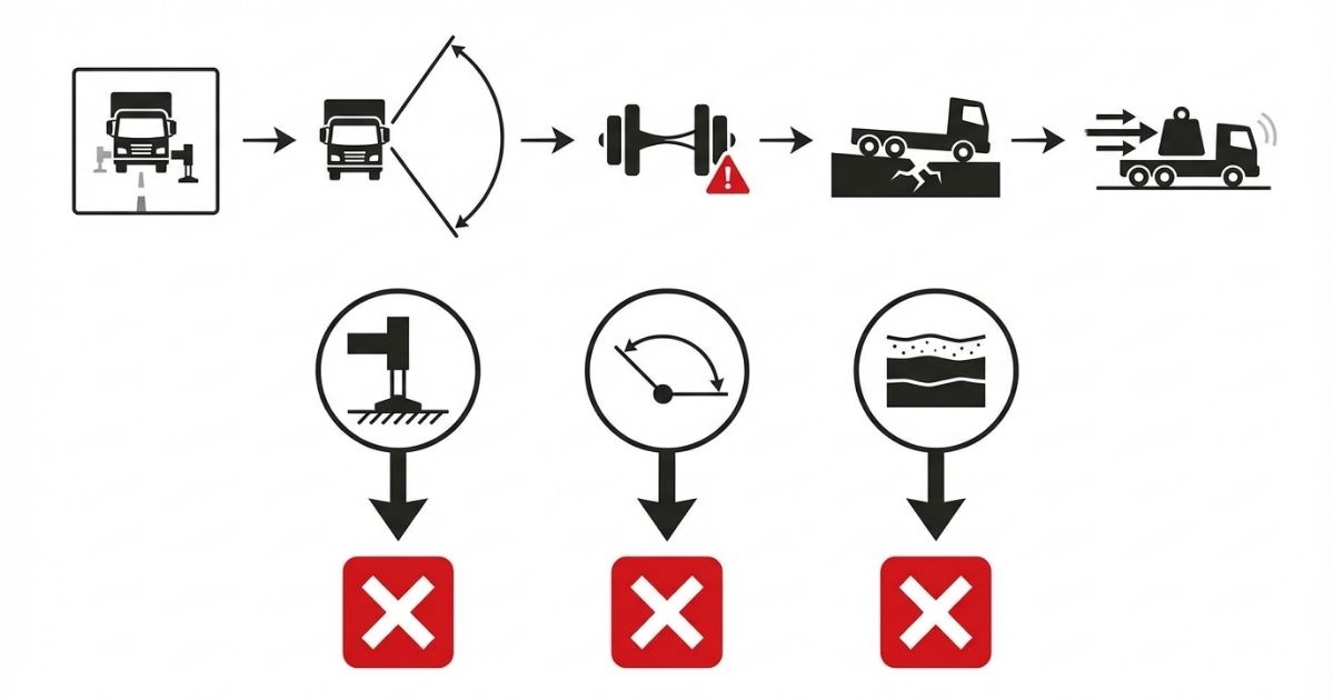 横転に至る条件の連鎖と途中で止めるポイントを示す図解