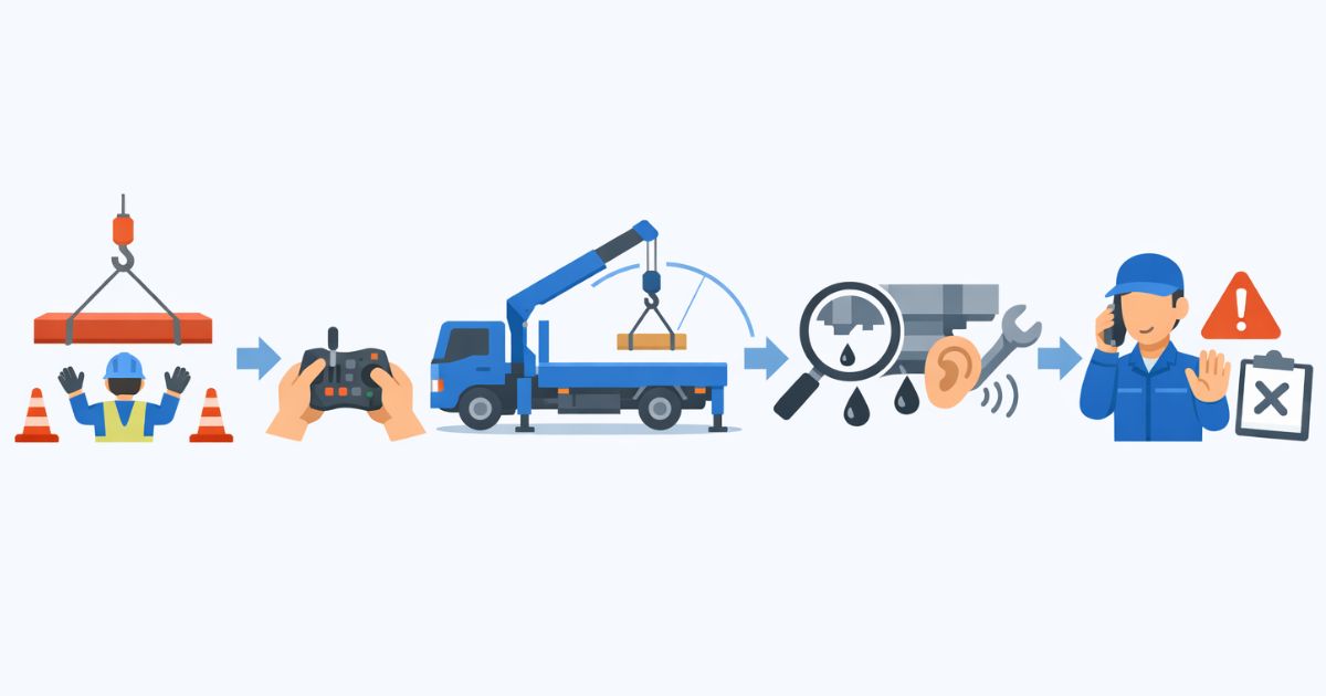 異常発生時の確認順を5段階で整理した図解