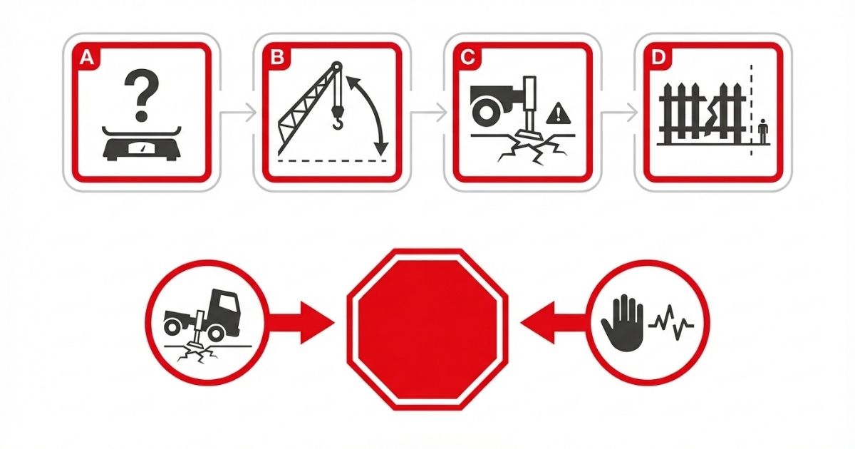 積み降ろしで避けるべきNGパターンと中止トリガーを（文字なしで）示す図解