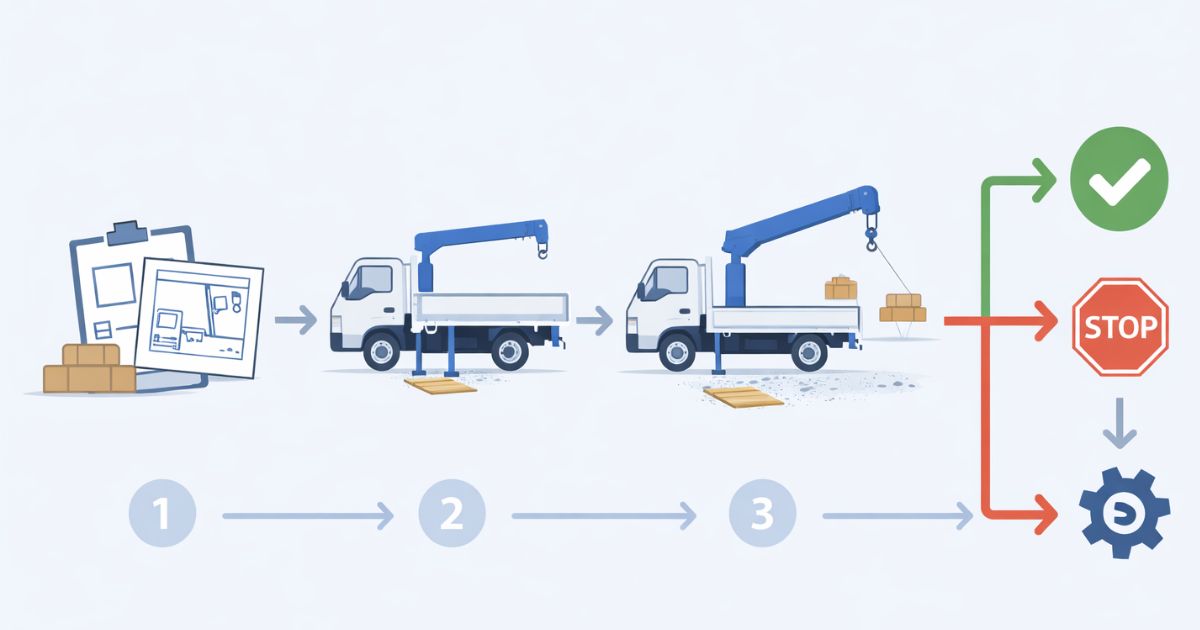 実施と中止の分岐を整理した判断フロー図