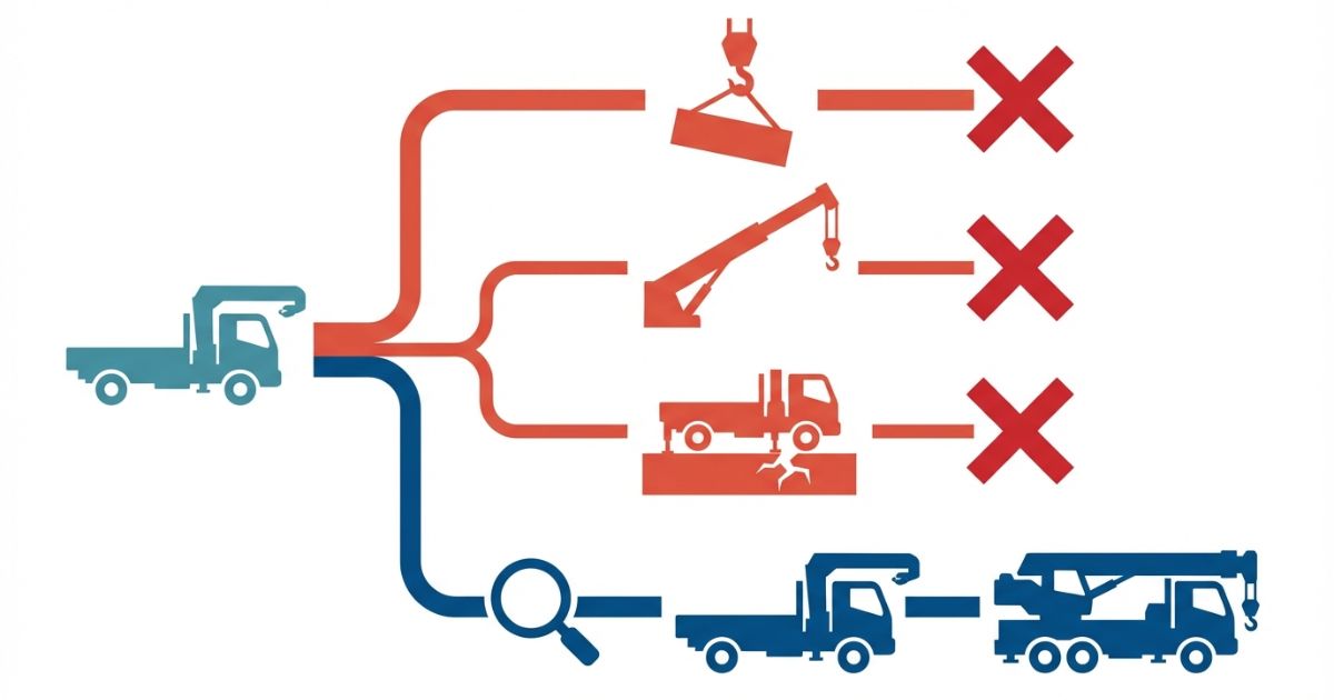 3tユニックを過信した場合に起きやすい失敗分岐を示す文字なし図解
