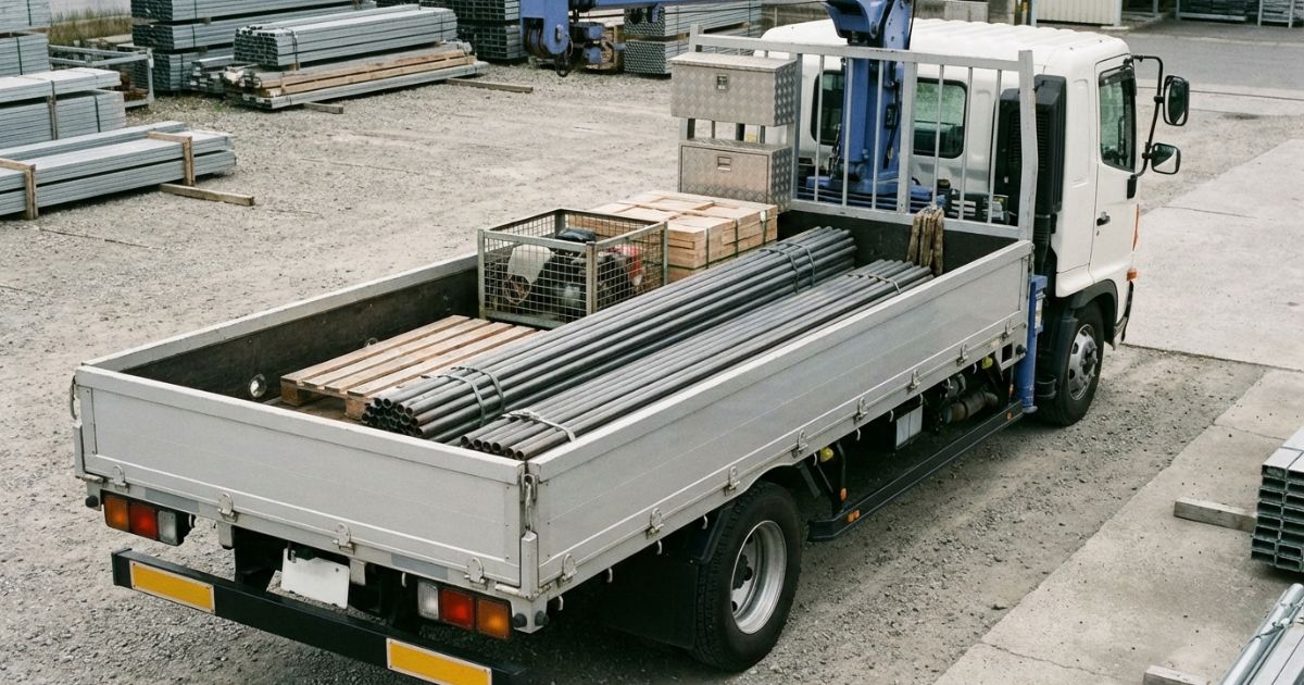 4tユニックの積載判断で荷台有効寸法が重要になる状況を示す写真