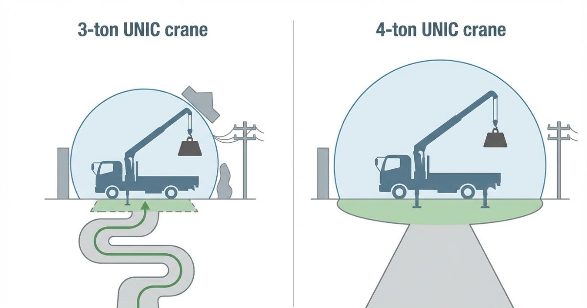 2tユニックと3tユニックの判断軸を視覚的に整理した比較図解