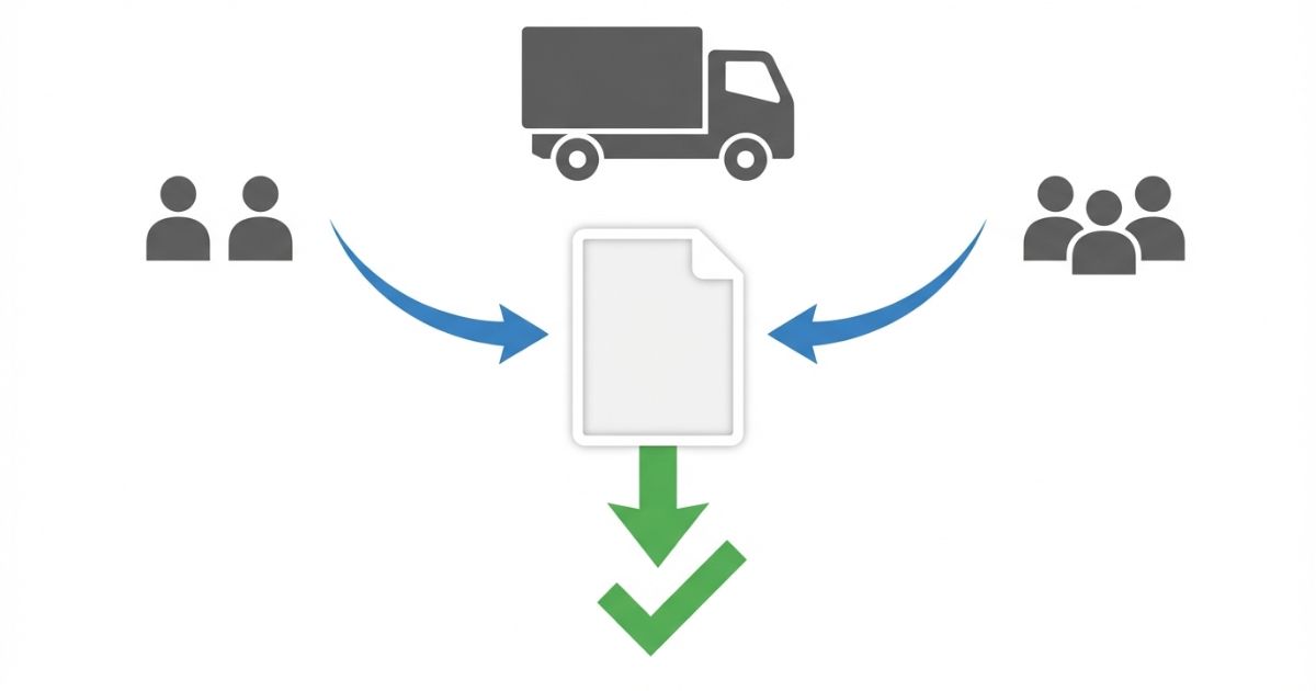 3トントラックの乗車定員は車検証で判断することを示した図解