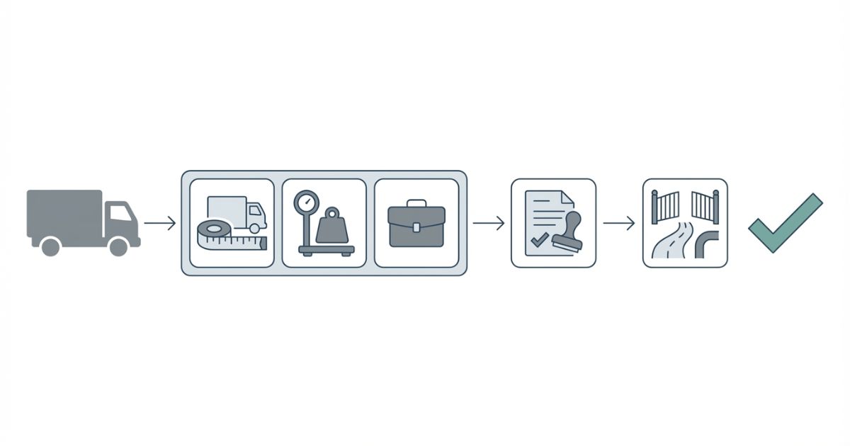 現場条件と荷物条件を照合して3t・2t・4tを選ぶ判断フロー図解