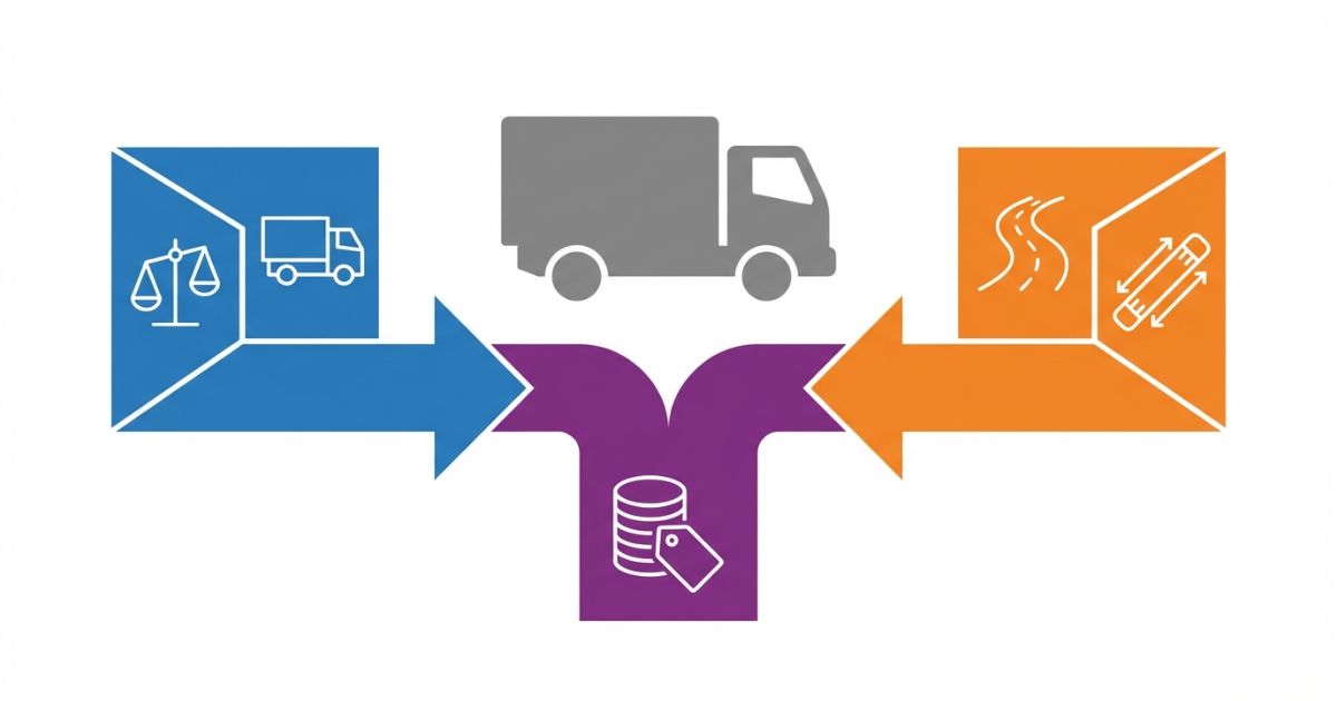 3トントラックの高速料金が車種区分と利用条件で決まることを示す図解