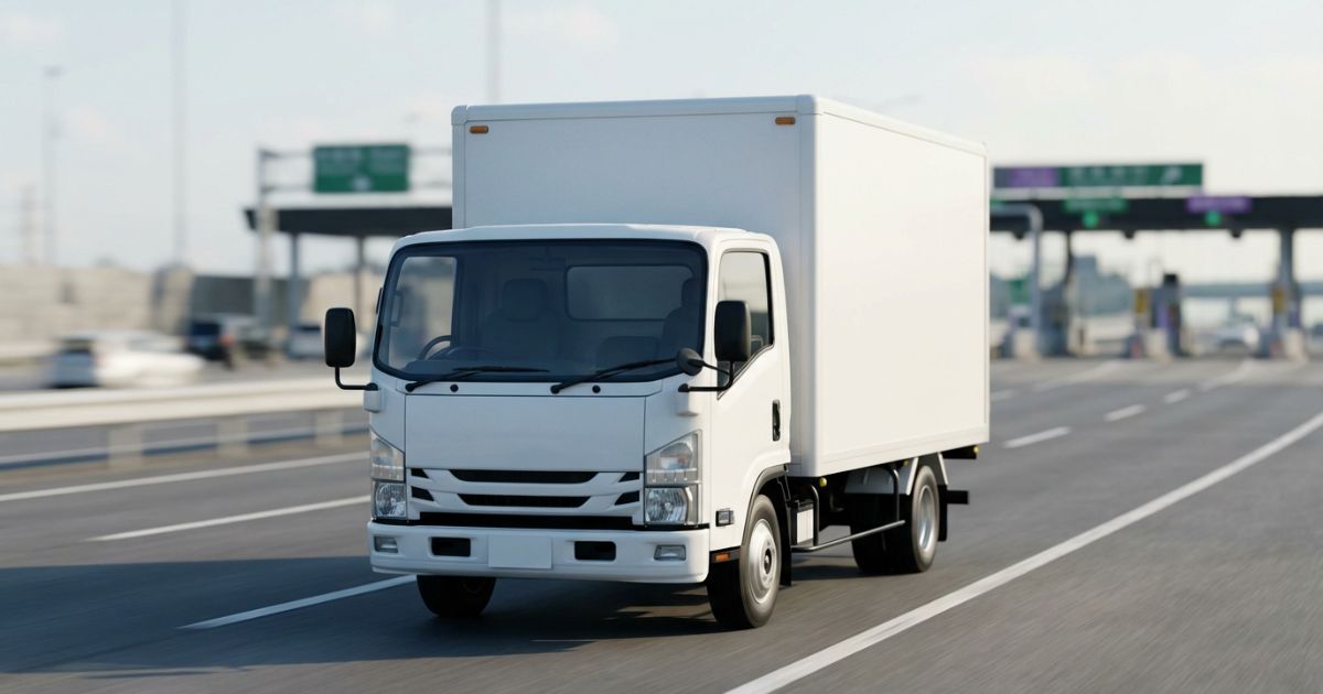 3トントラックが高速道路を走行する様子を表したイメージ写真