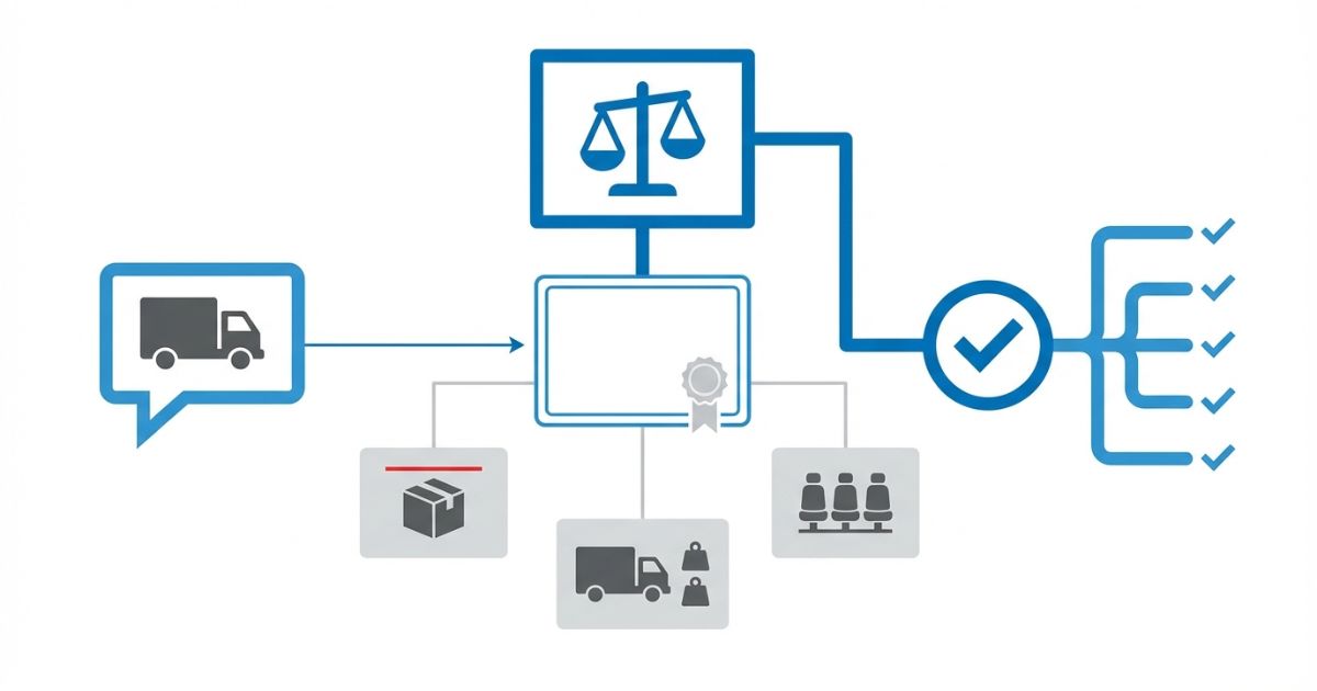 呼称の誤認や見落としで起きる手配ミス・過積載リスクの分岐図解