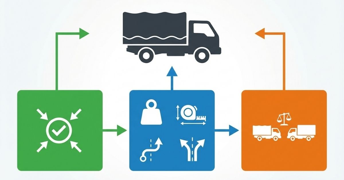 幌車が向くかを用途適合と条件確認で判断する流れを示す図解